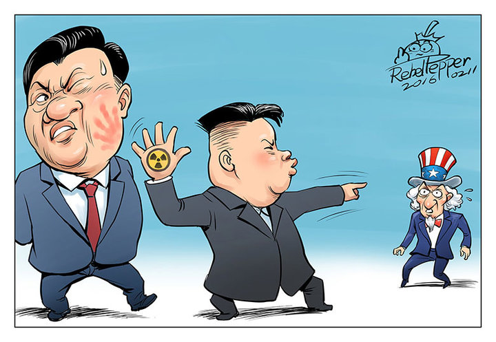 金正恩にビンタを張られた習近平 金正恩にビンタを張られた習近平