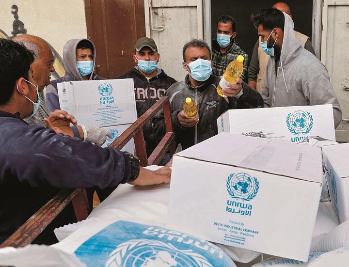 UNRWAによる食糧提供（ガザ、2020年）