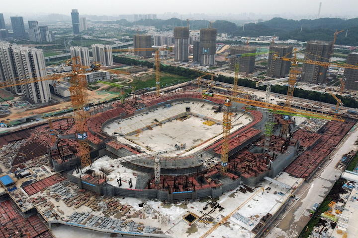 建設中の恒大サッカースタジアム 建設中の恒大サッカースタジアム
