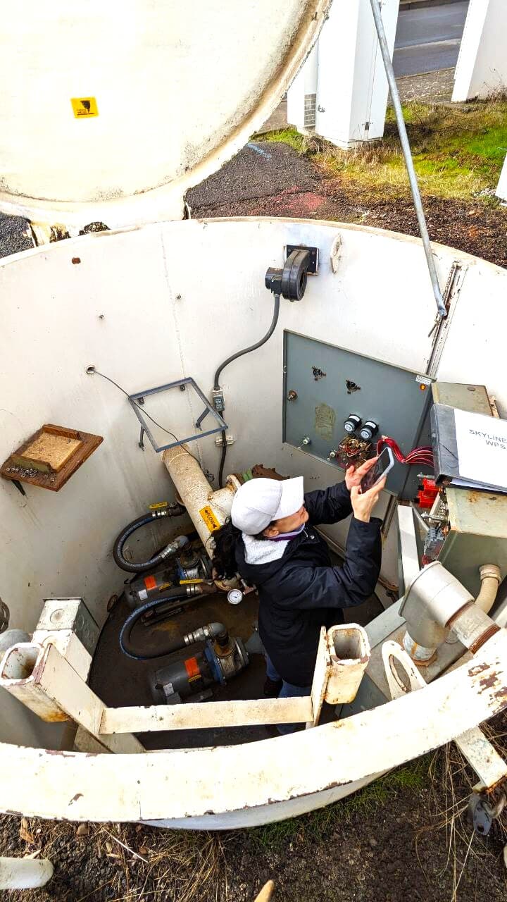 Diana at Work Doing Data Collection for an Arc Flash Study - Yayoi Yamamoto, PDX Coordinator LLC.jpg