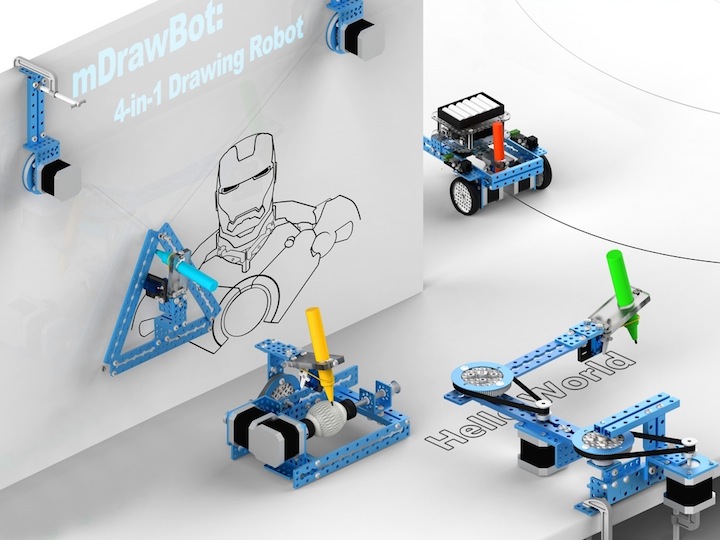 感嘆! 4通りに組み替えられるお絵描きロボット「mDrawBot」 感嘆! 4通りに組み替えられるお絵描きロボット「mDrawBot」
