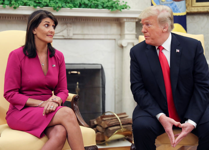 突然辞任したヘイリー国連大使は、トランプ政権内の「抵抗勢力」だったのか 突然辞任したヘイリー国連大使は、トランプ政権内の「抵抗勢力」だったのか