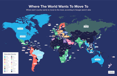 世界の引っ越したい国人気ランキング、日本は2位、１位は...