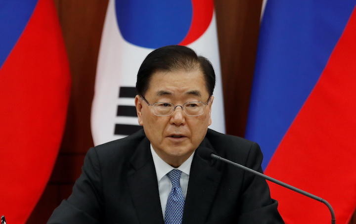 韓国の鄭義溶外相 韓国の鄭義溶外相