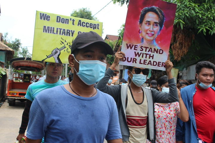 ミャンマー南東部ダウェイの抗議デモ