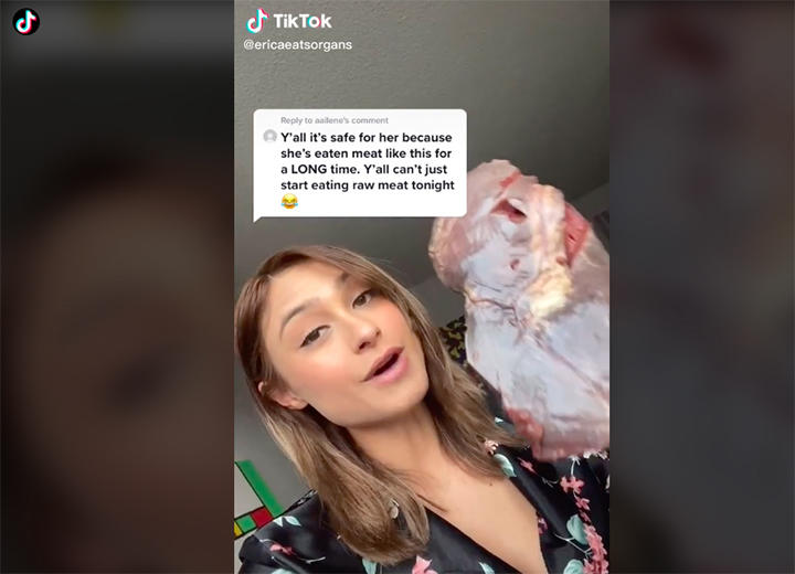 生で内臓を食べる女性tiktoker 以前はビーガンだった ニューズウィーク日本版 オフィシャルサイト 生で内臓を食べる女性tiktoker 以前はビーガンだった ニューズウィーク日本版 オフィシャルサイト