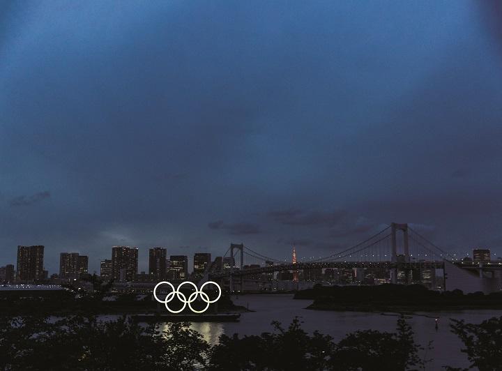 東京・お台場の五輪シンボル 東京・お台場の五輪シンボル