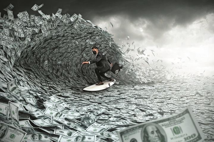 お金の波(イメージ) お金の波(イメージ)