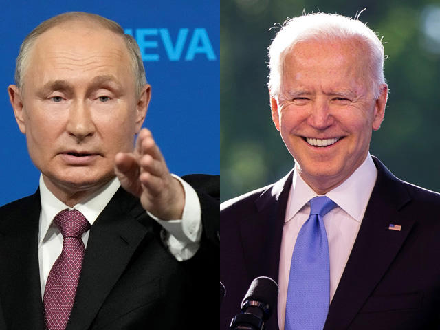 ロシアのウラジーミル・プーチン大統領とジョー・バイデン米大統領 ロシアのウラジーミル・プーチン大統領とジョー・バイデン米大統領