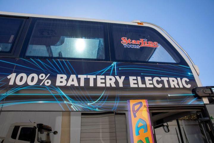 中国の電気自動車メーカーBYDの2階建てバス 中国の電気自動車メーカーBYDの2階建てバス