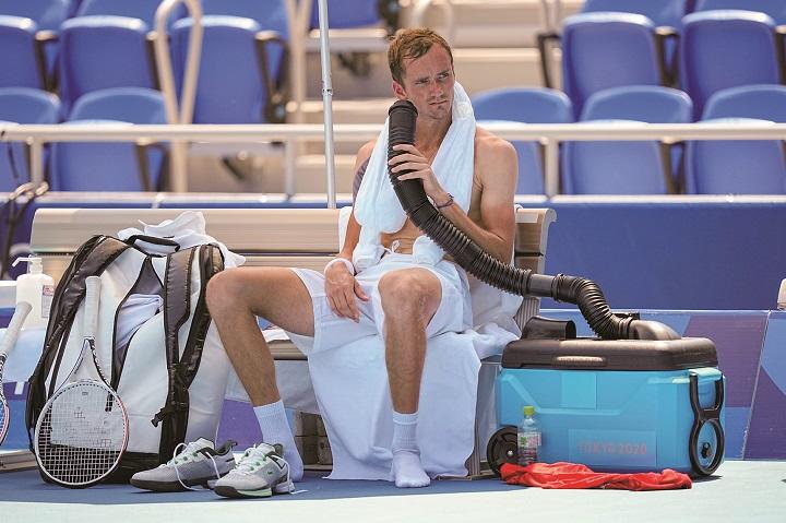 テニス選手のダニール・メドベージェフ(ロシア五輪委員会)、東京五輪 テニス選手のダニール・メドベージェフ(ロシア五輪委員会)、東京五輪