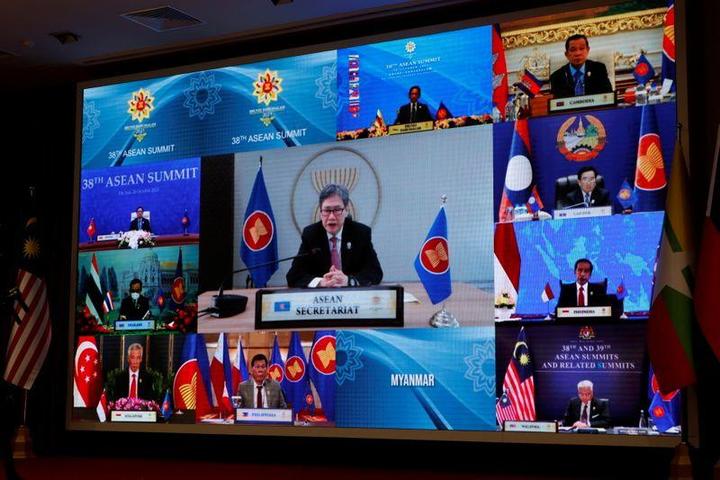 オンライン形式で開催されたASEAN首脳会議 オンライン形式で開催されたASEAN首脳会議