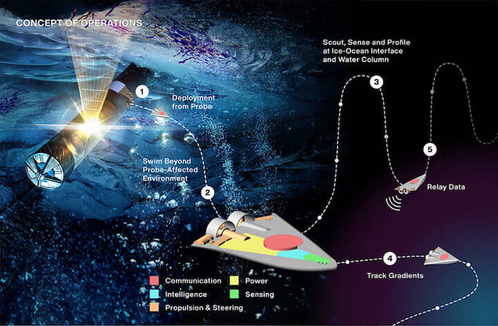 NASAが「泳ぐ探査機」を発表 大量展開で生命の兆候を一挙取得へ